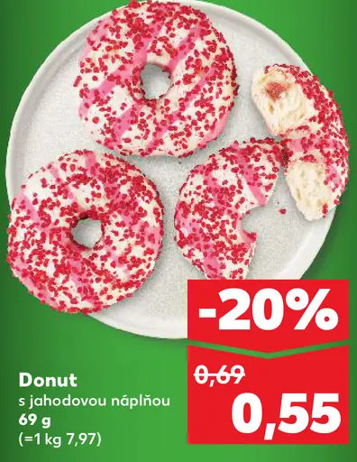 Donut s jahodovou príchuťou