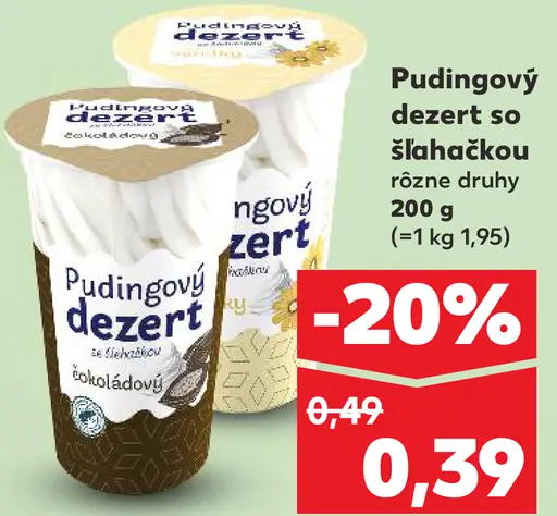 Englanka Pudingový dezert so šľahačkou