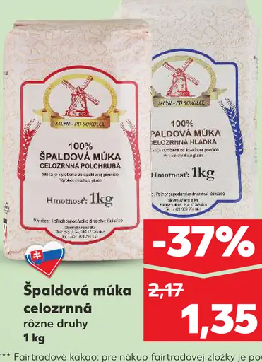 K Private Label Špaldová múka celozrnná