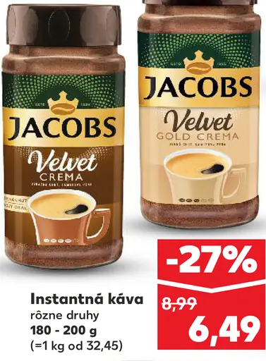 Jacobs Velvet instantná káva