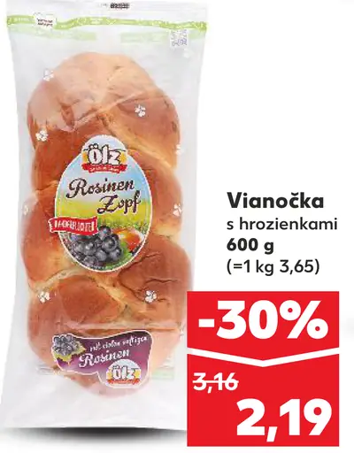 Vianočka s hrozienkami Oáz