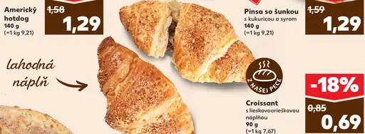 Croissant s lieskoořískovou náplňou