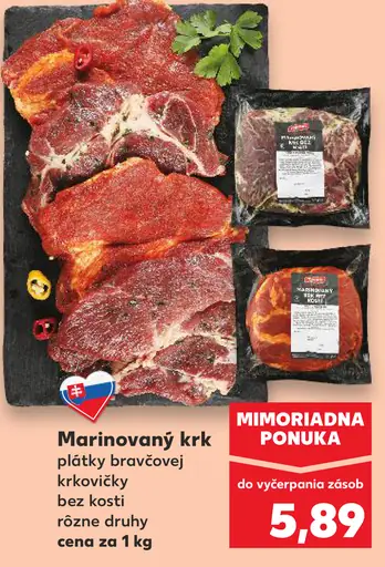 Marinovaný krk plátky bravčovej krkovičky