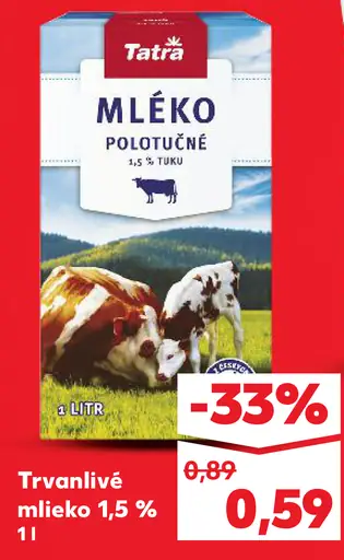 Tatra trvanlivé mlieko 1,5 %