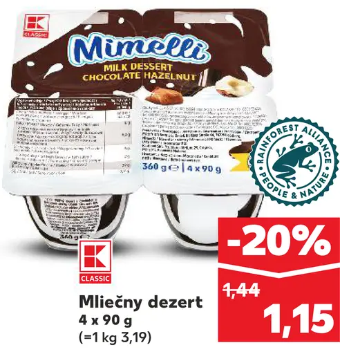 K-Classic Mliečny dezert Minelli