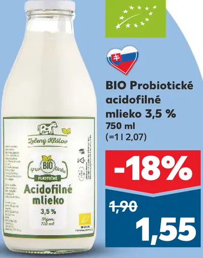 Zlaté Mlieko BIO Probiotické acidofilné mlieko 3,5 %