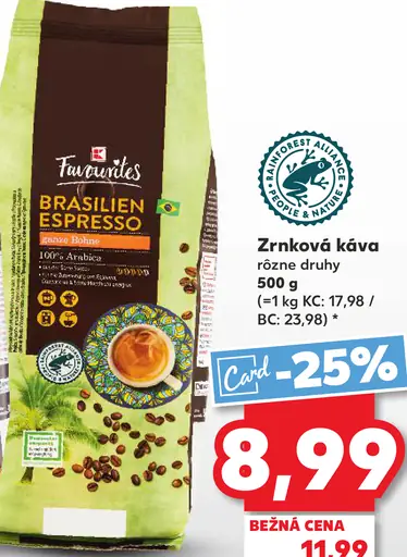 Favourites Brasilien Espresso zrnková káva