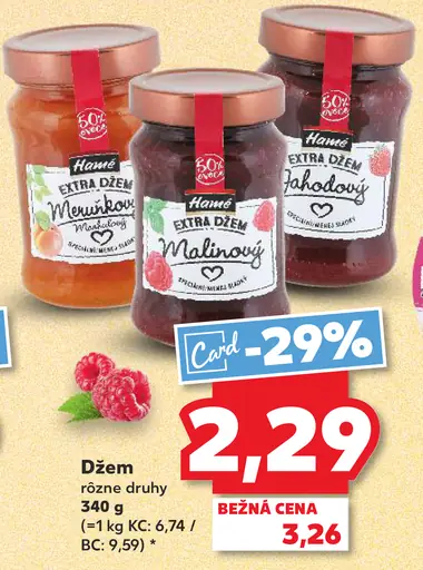 Hamé Extra Džem Marhuľový-Malinový-Jahodový