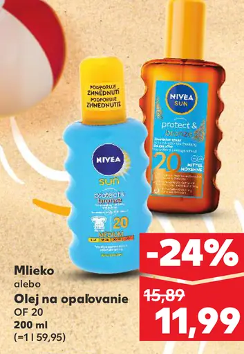 Nivea Mlieko alebo Olej na opaľovanie OF 20