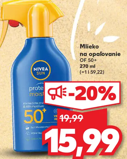 Nivea Mlieko na opaľovanie OF 50+