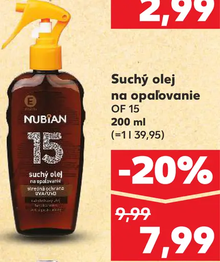 Nubian Suchý olej na opaľovanie