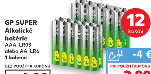 GP Alkalické batérie Super