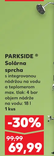 Parkside Solárna sprcha