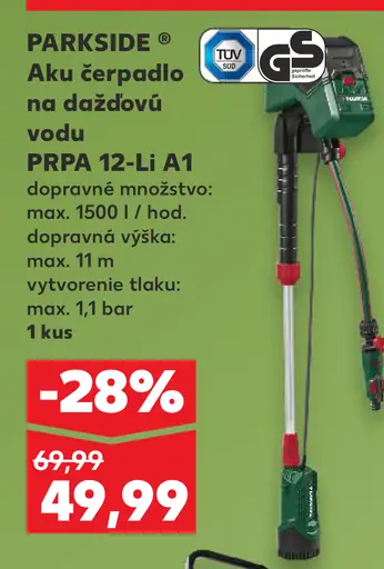 Parkside Aku čerpadlo na dažďovú vodu