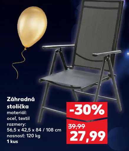Záhradná stolička s klakadlom
