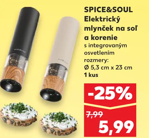 Spice&Soul Elektrický mlynček na soľ a korenie
