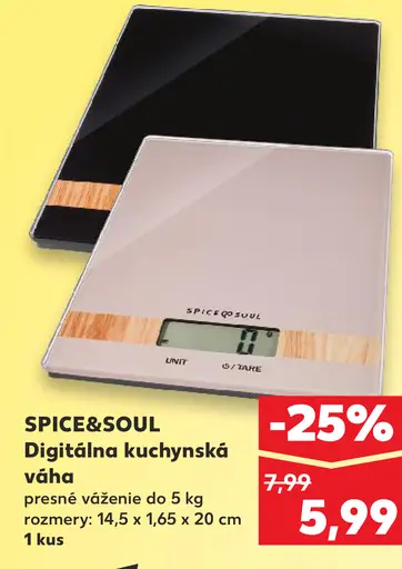 SPICE&SOUL Digitálna kuchynská váha