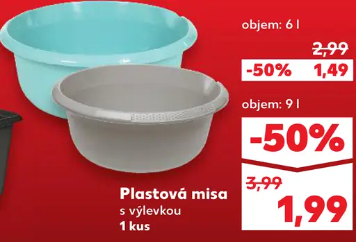 Plastová misa s výlevkou