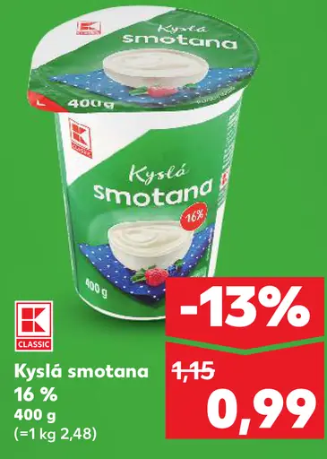 K-Classic Kyslá smotana 16%