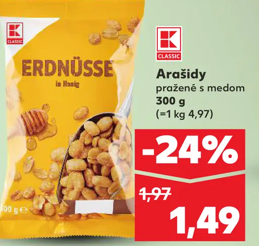 K-Classic Arašidy pražené s medom