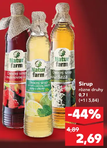 Sirup rôzne druhy