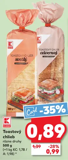 Toastový chlieb svetlý