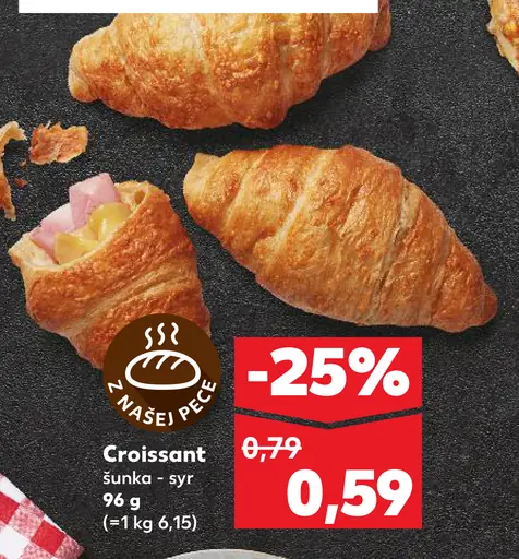 Croissant šunka - syr