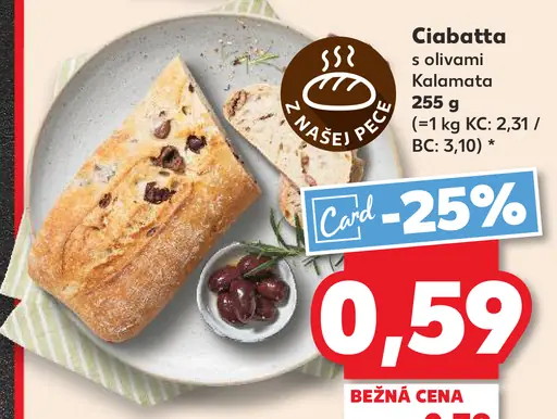 Ciabatta s olivami Kalamata