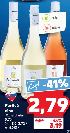 Frizzante Perlivé víno