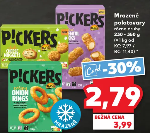 Pickers mrazené polotovary cheese nuggets, onion rings