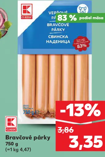 K-Classic Bravčové párky