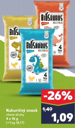 BioSaurus kukuričný snack