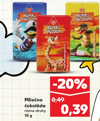 Animal Kingdom mliečna čokoláda