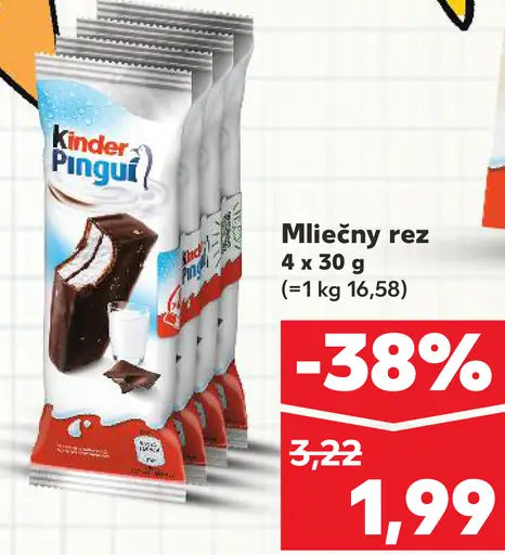 Kinder Pingui mliečny rez