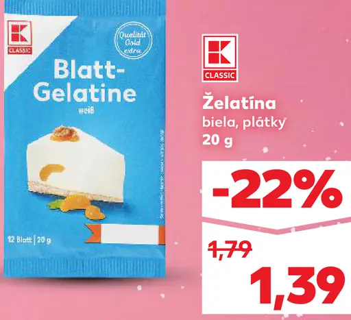 K-Classic Želatína biela, plátky