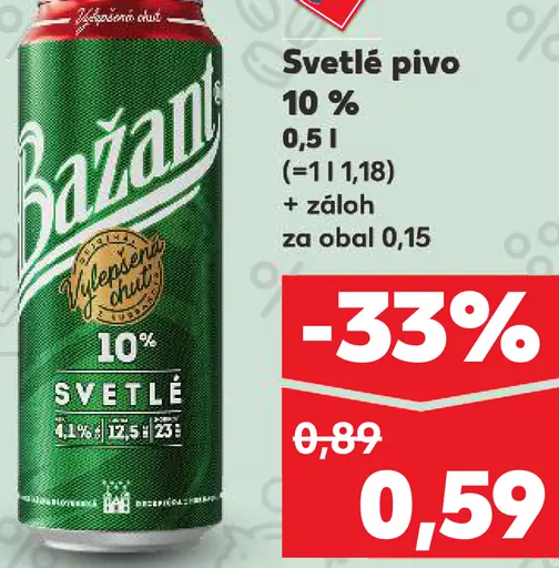 Bažant svetlé pivo 10% plechovka