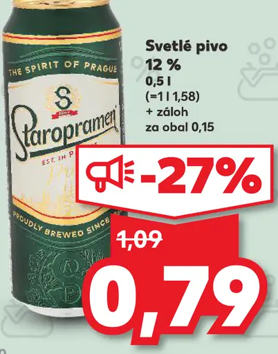 Staropramen Svetlé pivo 10 % plechovka