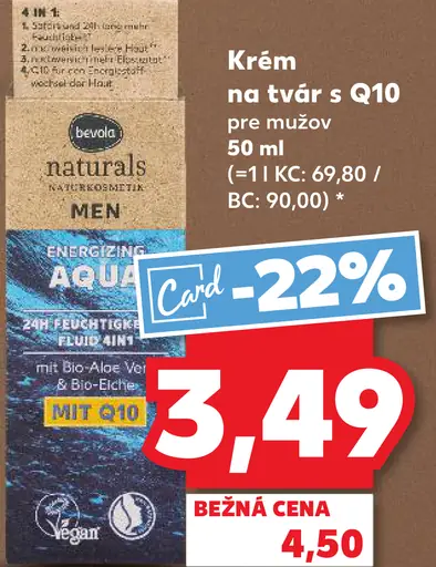 Bevola Krém na tvár s Q10 pre mužov