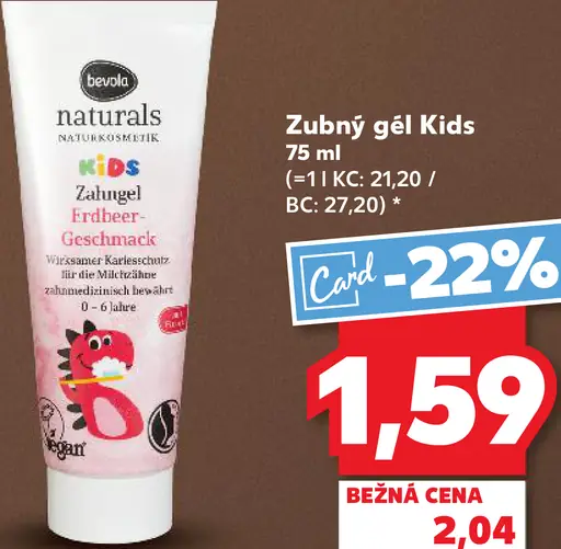 Bevola naturals zubný gél Kids