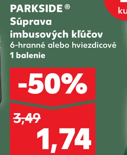 Parkside Sada imbusových kľúčov