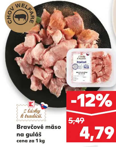 Bravčové mäso na guláš