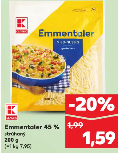K-Classic Emmentaler strúhaný