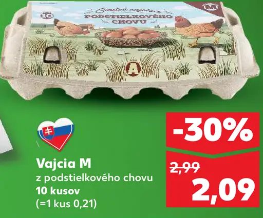 Kaufland Vajcia M z podstielkového chovu