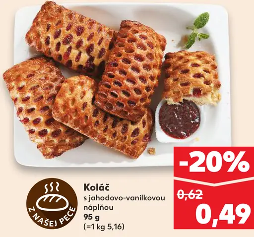 Našej pekárne Koláč s jahodovo-vanilkovou náplňou