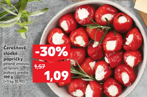 Čerešňové sladké papričky plnené zmesou so syrom
