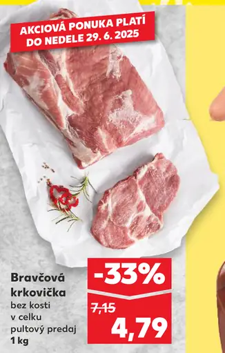 Bravčová krkovička bez kosti, plátky