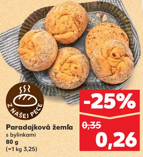 Paradajková žemľa s bylinkami