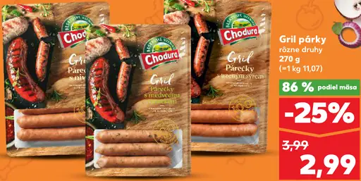 Chodura Gril párky rôzne druhy