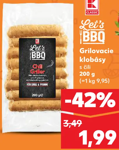 Let's BBQ Grilovacie klobásy s čili