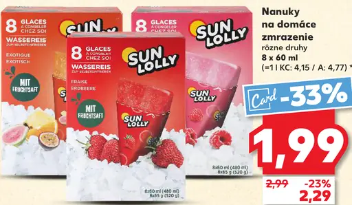 Sun Lolly nanuky na domáce zmrazenie